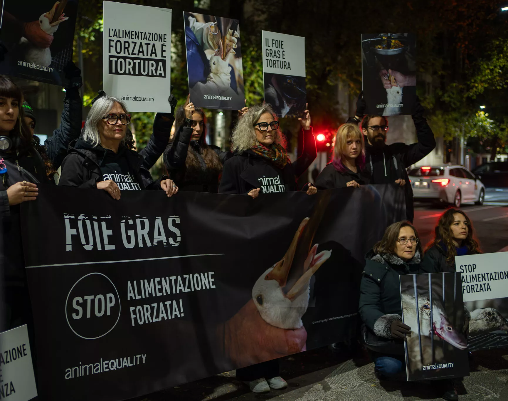 Protesta contro l'alimentazione forzata a Milano