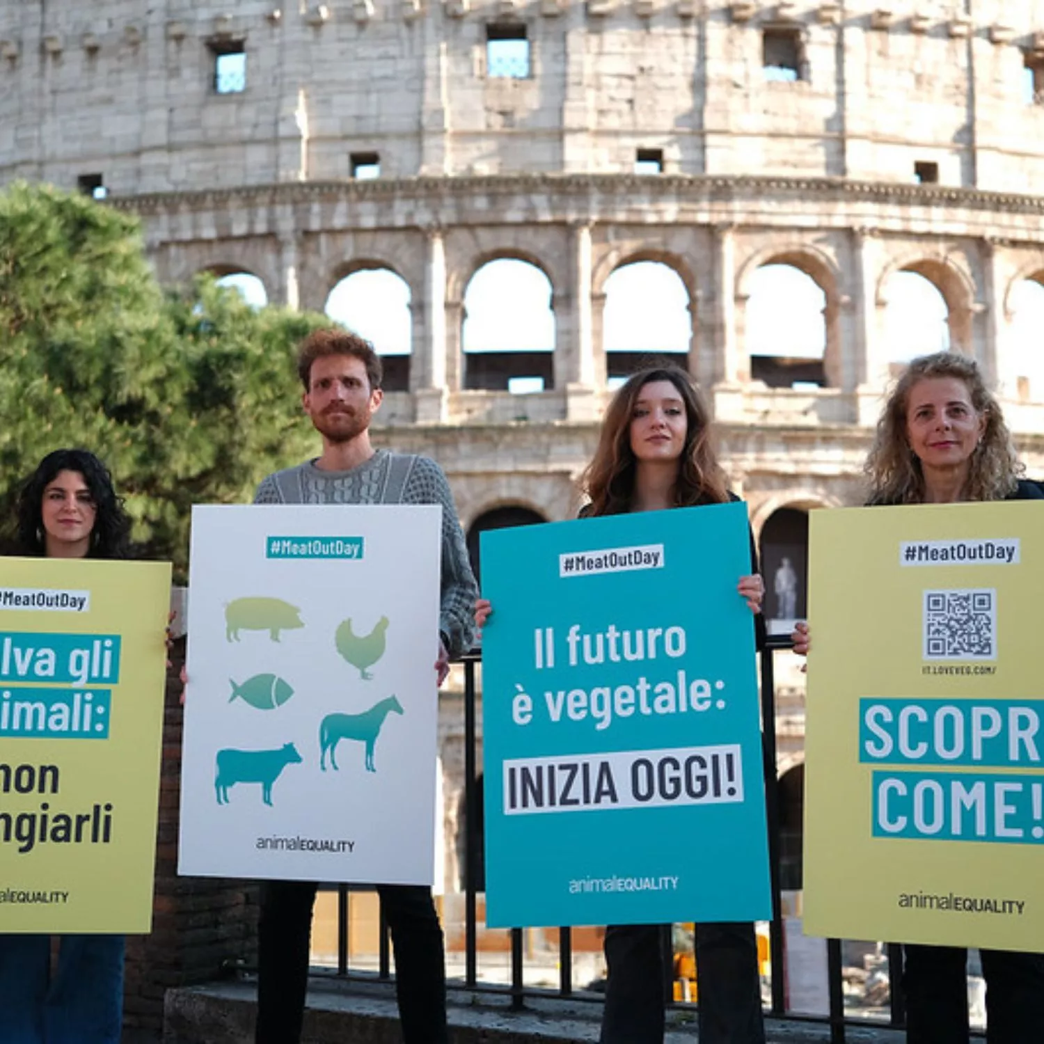 Animal Equality in azione a Roma per il Meat Out Day