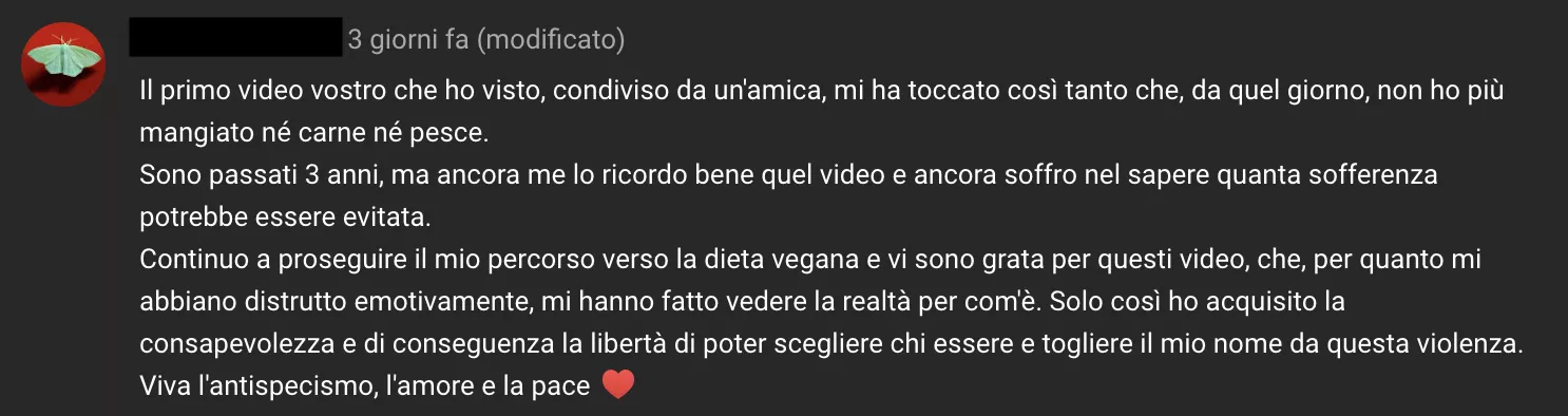 Feedback Testimonial 1 donazione raddoppiata